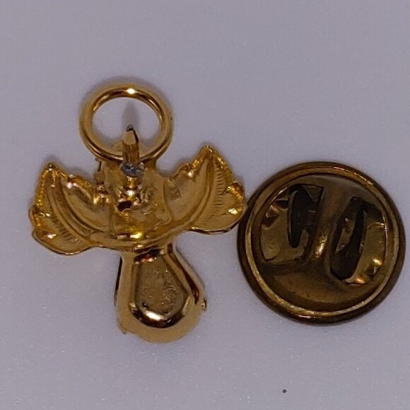 Gold Plated Birthstone Angel Wing Lapel Pin - Picture 4 of 5